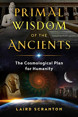 Book cover featuring a Buddha statue, an Egyptian sphinx, Stonehenge, a galaxy, and Earth.