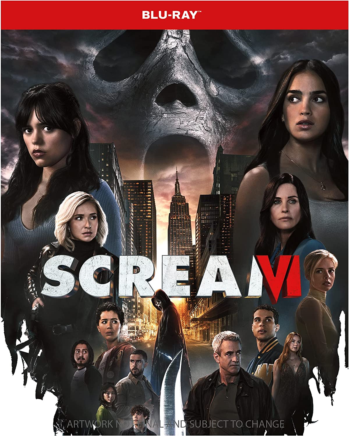 "SCREAM VI" Blu-ray cover featuring a ghostface mask and various characters.