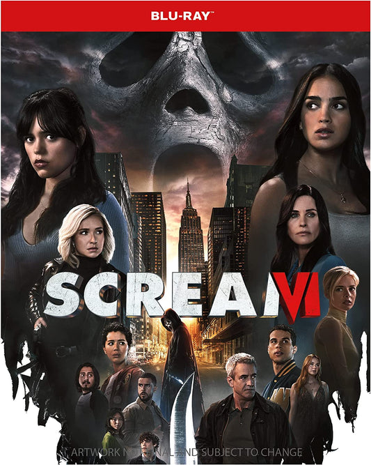 "SCREAM VI" Blu-ray cover featuring a ghostface mask and various characters.
