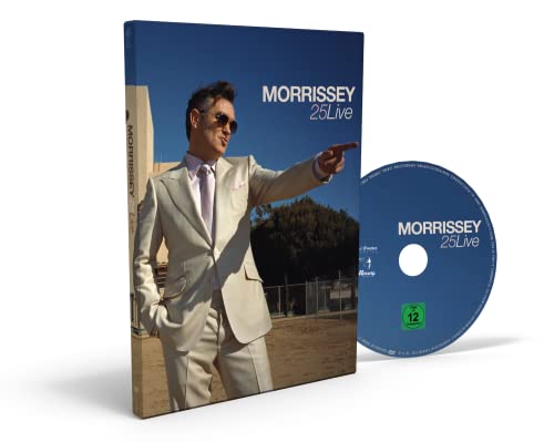 Morrissey 25Live DVD case and disc featuring a suited musician.