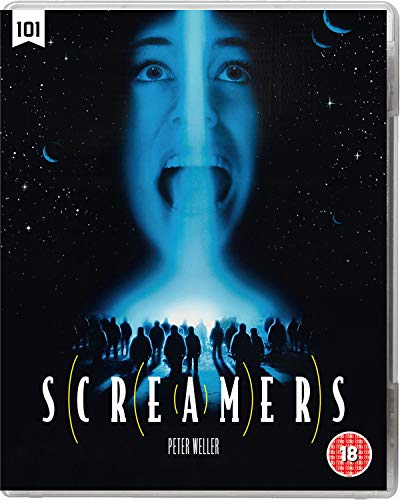 Screamers" Blu-ray cover: woman screaming with a bright light and silhouetted figures.