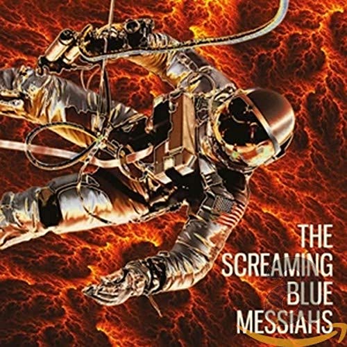 Album cover: astronaut in fiery, chaotic space with band name text.