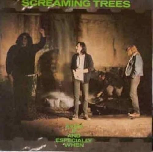 Screaming Trees album cover: three people stand before a blurry, dark backdrop.