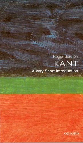 Book cover: "Kant: A Very Short Introduction" with abstract blue, green, and red blocks.