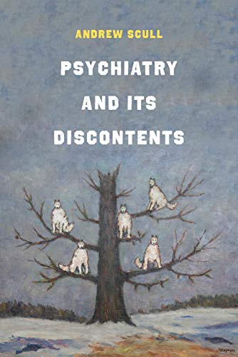 Book cover: "Psychiatry and Its Discontents" with wolves in a winter scene.