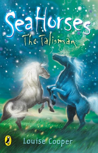 Book cover: two rearing seahorses against a starry, blue background.