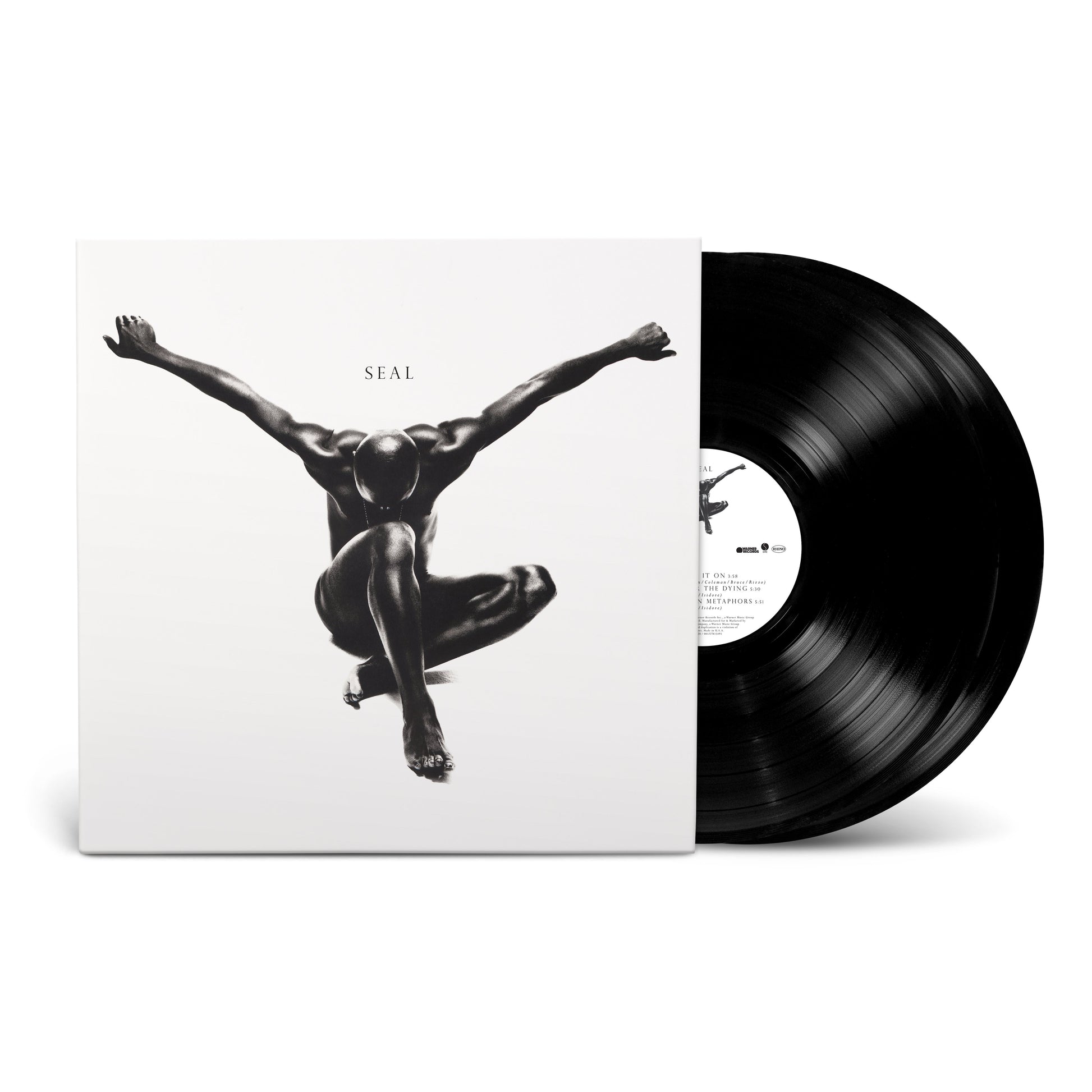 Vinyl record of Seal album with a silhouette of a leaping figure.