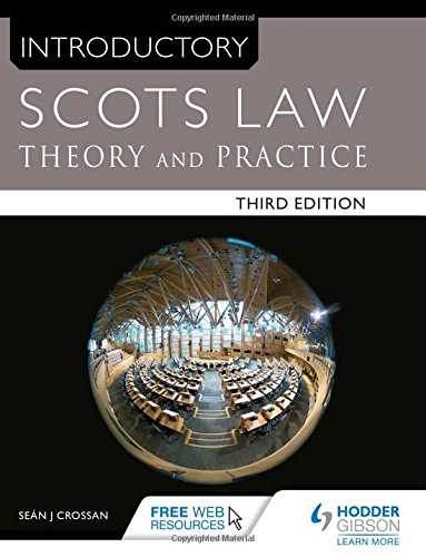 Book cover: "Introductory Scots Law," third edition, with courtroom image.