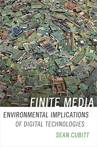Book cover with a pile of circuit boards and the title “Finite Media.”