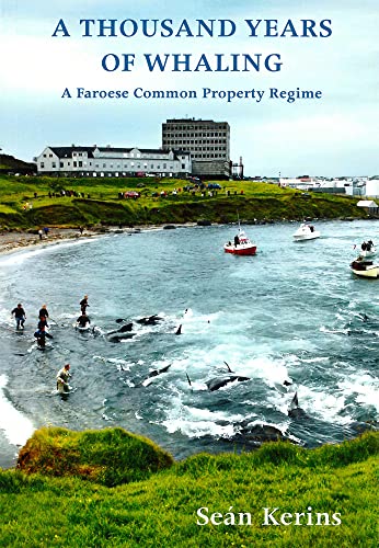 Book cover: “A Thousand Years of Whaling” with a Faroese coastal scene.