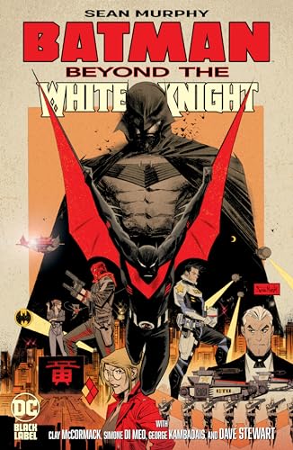 Dark knight superhero in black and gray costume on a comic book cover.