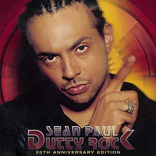 Sean Paul portrait with album title “Dutty Rock” 20th Anniversary Edition.