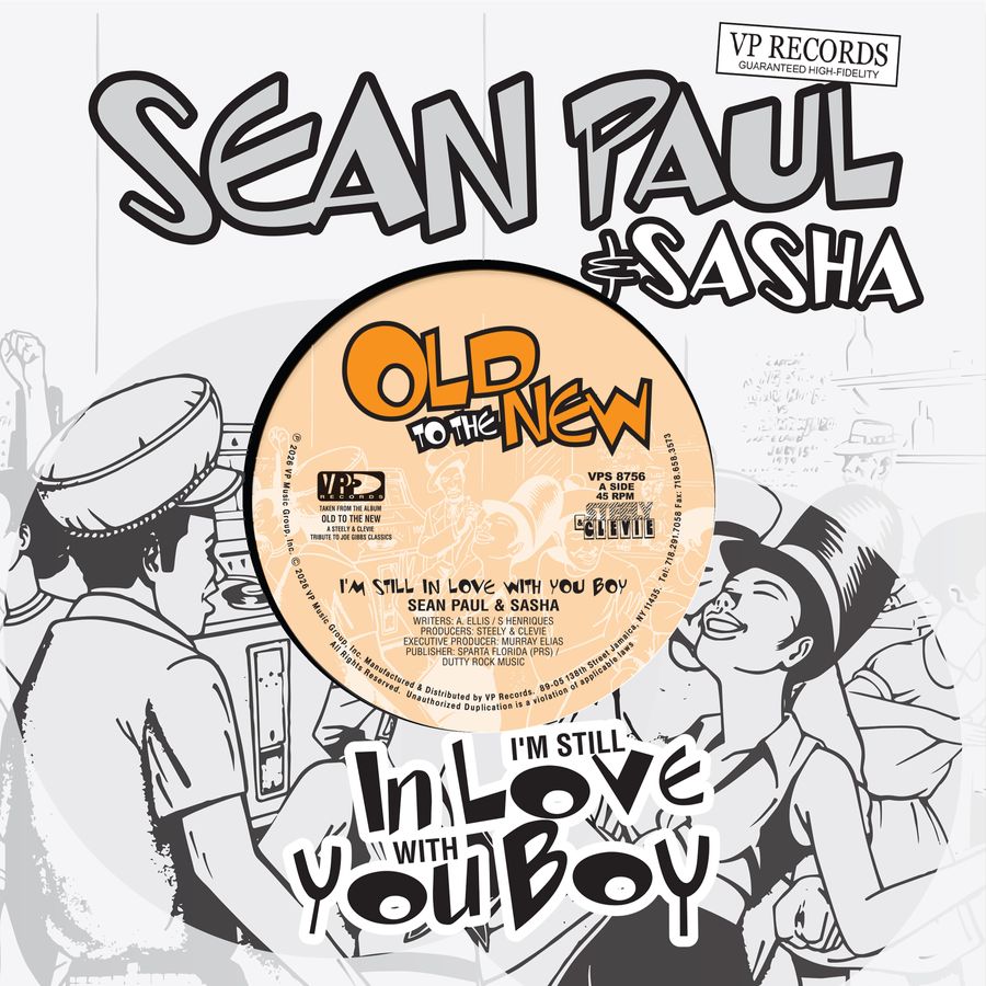 Sean Paul and Sasha vinyl record with white label and black text.