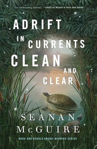 Book cover featuring a turtle swimming in a pond surrounded by tall green grasses.