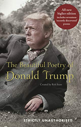 Book cover featuring a sepia-toned portrait of Donald Trump lying in a field.