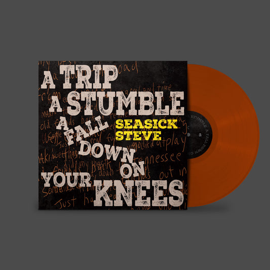 Seasick Steve vinyl record with textured black and orange cover.