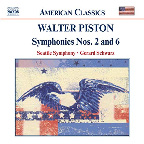 CD cover for Walter Piston symphonies featuring an eagle and flag.