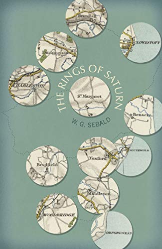 Book cover with circular map sections and title "The Rings of Saturn".