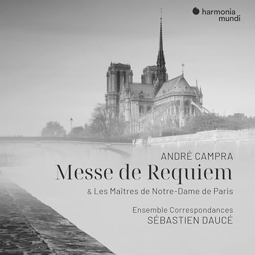 Black and white CD cover featuring Notre Dame cathedral and text.