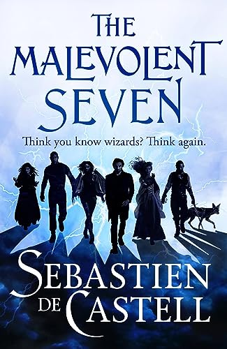 Book cover showing seven silhouetted figures walking against a background of blue lightning.