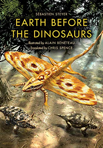 Book cover: prehistoric reptiles in a lush, green forest scene.