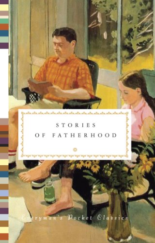 Book cover depicting a father reading with a young girl nearby.