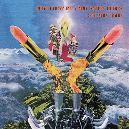 CD cover: surreal landscape with lipstick missiles and a clock.