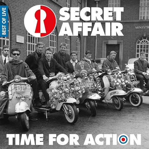 Album cover for Secret Affair’s “Time For Action” featuring a 1960s mod scene.