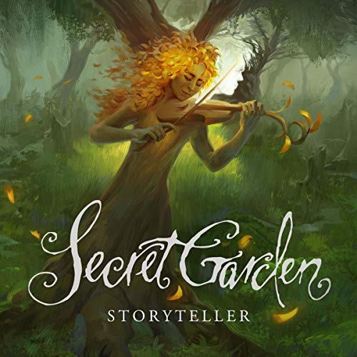 CD cover: woman emerging from a tree playing the violin.
