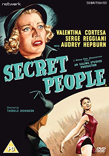 DVD cover for "Secret People" featuring a woman in a red leotard and another in a hat.