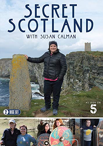 "Cover of 'Secret Scotland with Susan Calman' DVD, featuring a woman on a cliff."
