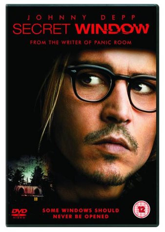DVD cover for "Secret Window" featuring Johnny Depp in glasses.
