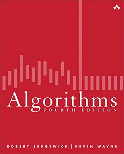 Red book cover with white text reading “Algorithms Fourth Edition.”