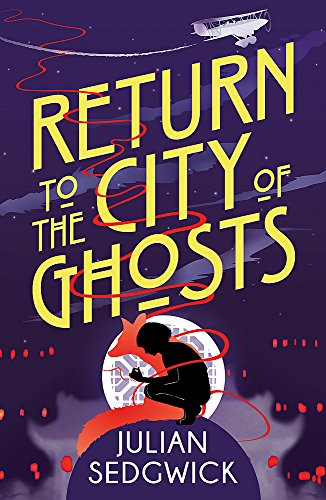 Book cover: purple background, large yellow text, silhouette of a figure and fox.