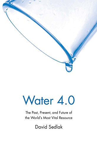 Book cover: “Water 4.0” with a flowing water droplet image.