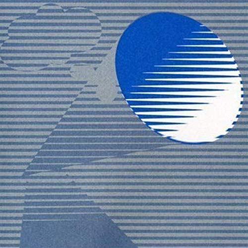 CD cover with abstract blue and gray striped design, face silhouette.