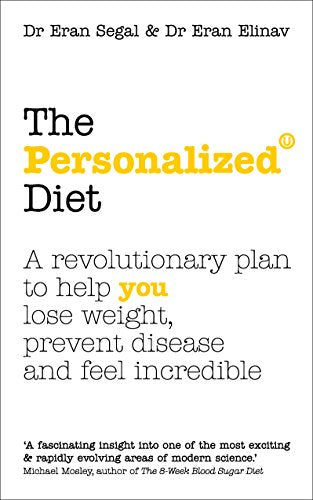 Book cover: "The Personalized Diet" by Segal & Elinav, white background.