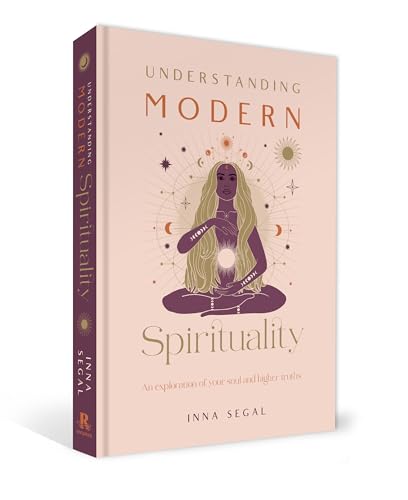 Book cover with a meditating woman and celestial designs.