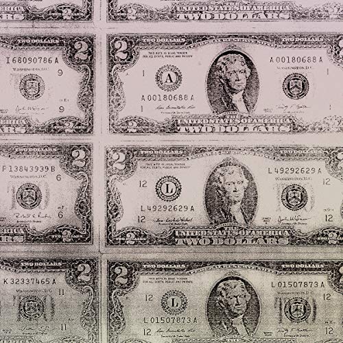 A grid pattern of multiple two-dollar bills featuring portraits of Thomas Jefferson.