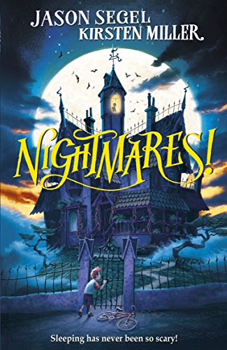 Book cover: haunted house, full moon, boy on a bicycle.