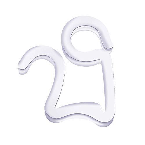 Two translucent white plastic hooks for hanging lights or decorations.