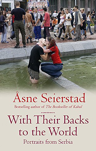 Book cover featuring a couple embracing in a fountain, crowded street.