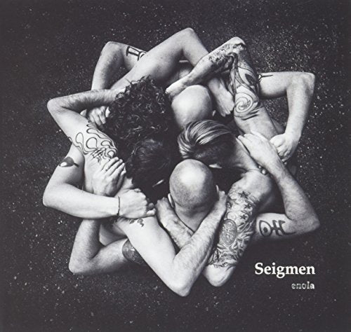 Black and white album cover with intertwined nude figures and text.