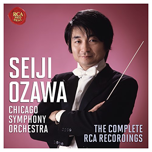 Seiji Ozawa portrait on CD cover for Chicago Symphony Orchestra recordings.