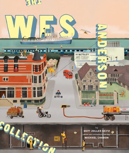 Illustrated book cover for “The Wes Anderson Collection” with a town scene.