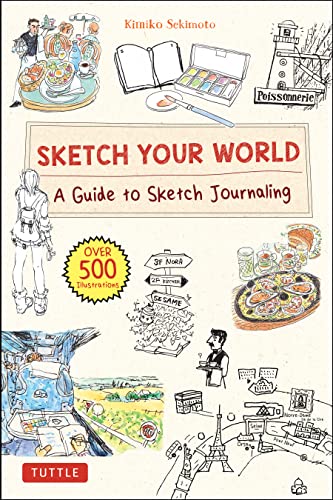 Book cover with hand-drawn illustrations of scenes, objects, and people.