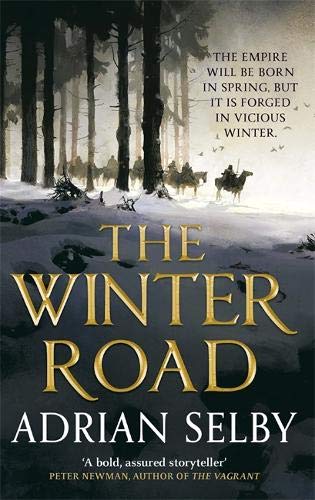 Book cover showing riders on horseback through a snowy forest under a grey sky.