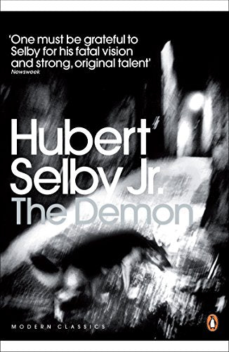Book cover for "The Demon" by Hubert Selby Jr., black and white image.