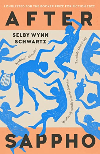 Book cover for After Sappho by Selby Wynn Schwartz featuring blue dancing figures.