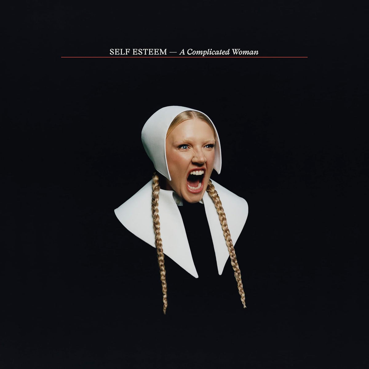 Album cover: woman in white collar with braided hair, mouth open.